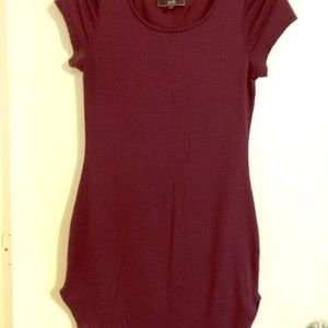 Burgundy and Navy tee shirt dress